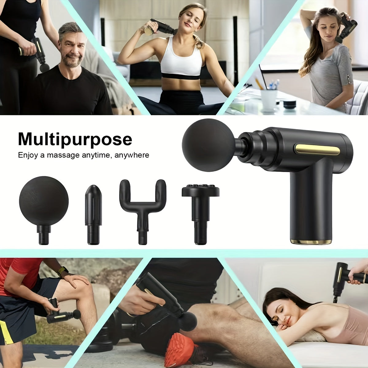 1pc Massage Gun, Deep Tissue Muscle Handheld Percussion Massager For Body, Back And Neck Pain, Ultra Compact Elegant Design, Powered By High Torque, Father's Day Gift For Dad