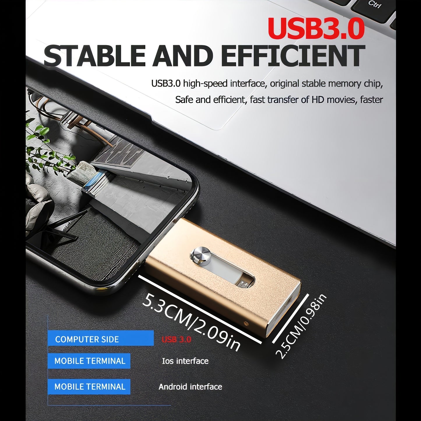 USB 3.0 Photostick for Phone, Tablet, and PC