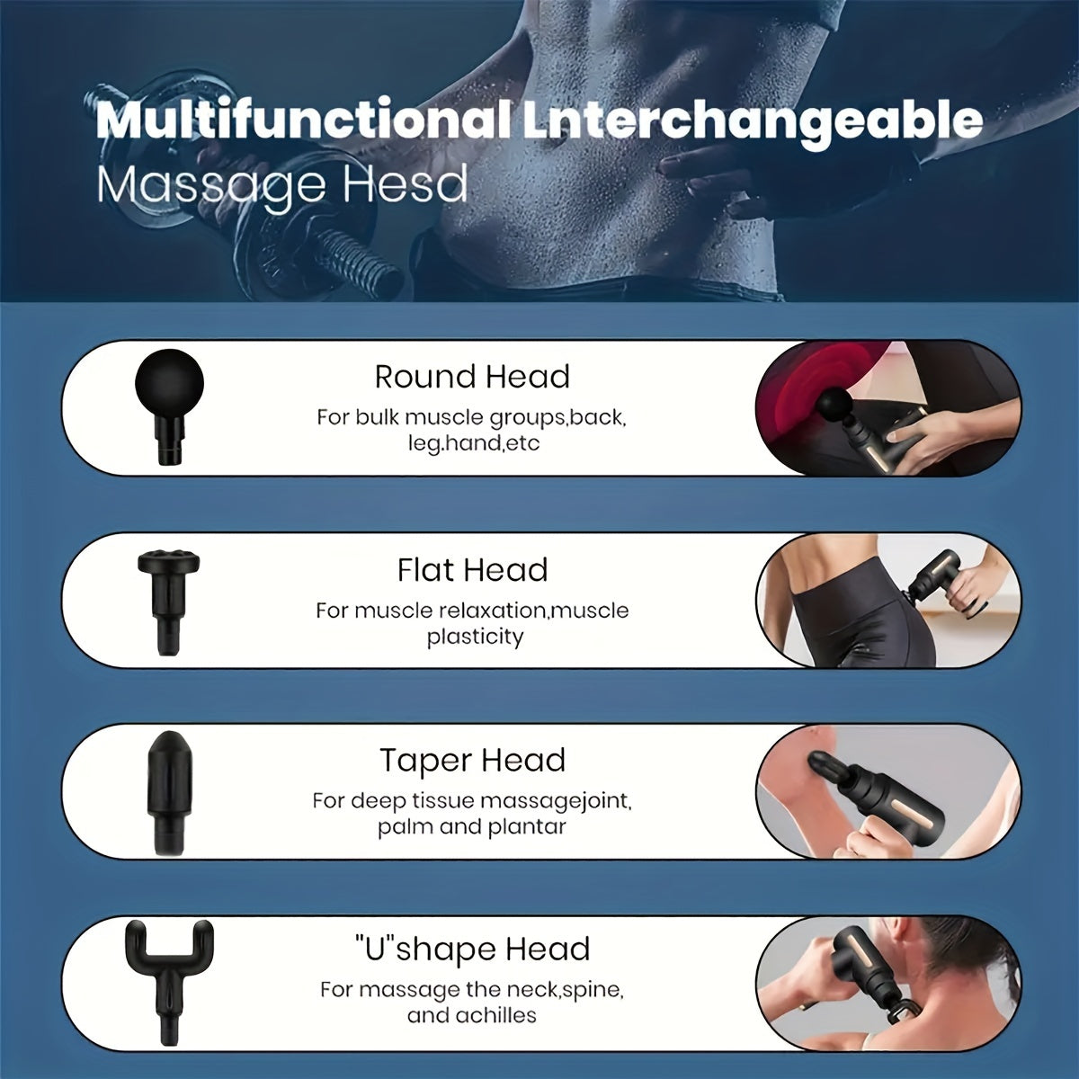 1pc Massage Gun, Deep Tissue Muscle Handheld Percussion Massager For Body, Back And Neck Pain, Ultra Compact Elegant Design, Powered By High Torque, Father's Day Gift For Dad