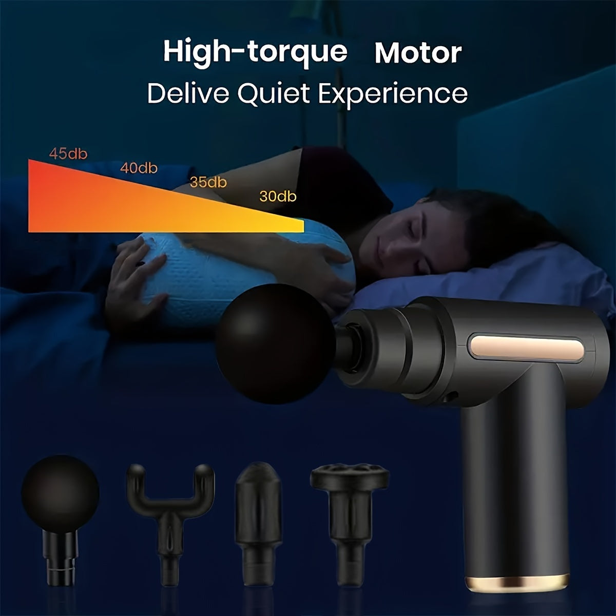 1pc Massage Gun, Deep Tissue Muscle Handheld Percussion Massager For Body, Back And Neck Pain, Ultra Compact Elegant Design, Powered By High Torque, Father's Day Gift For Dad