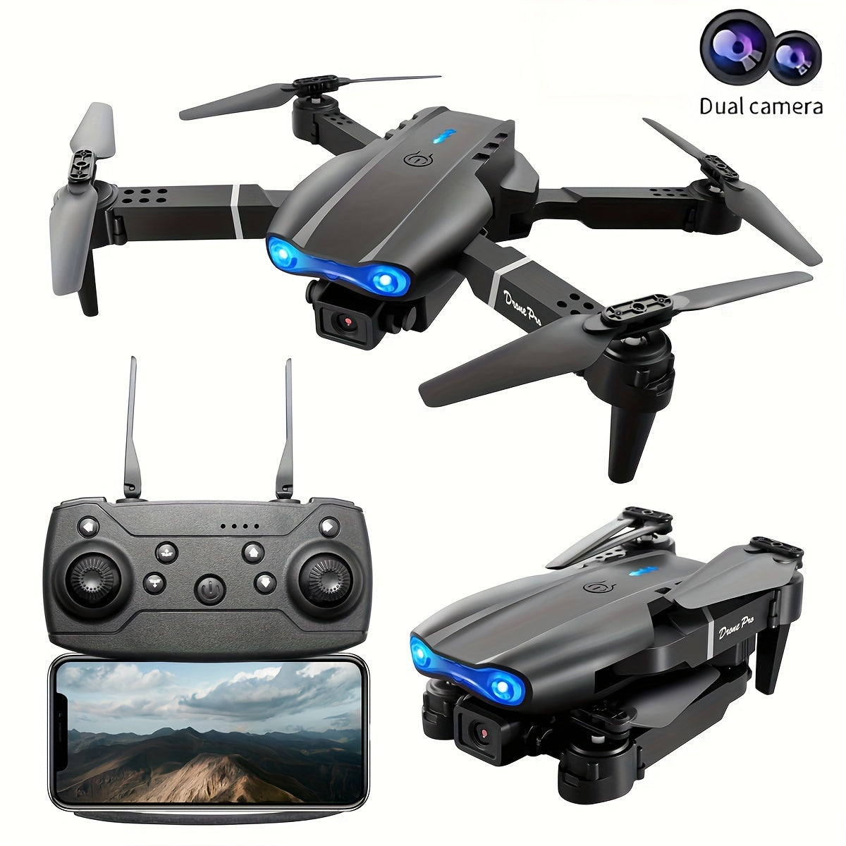 E99 Drone With Camera, Foldable RC Quadcopter Drone,Remote Control Drone Toys For Beginners Men's Gifts,Indoor And Outdoor Affordable UAV,Christmas Halloween Thanksgiving Gift